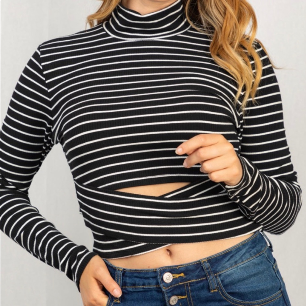 ADORABLE NEW Criss Cross White Birch Top L